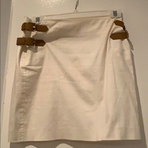Ralph Lauren white skirt with leather buckles
